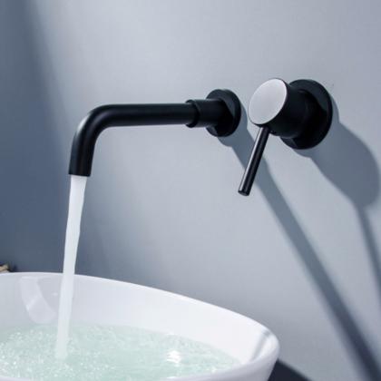 3 holes in-wall brass basin mixer taps